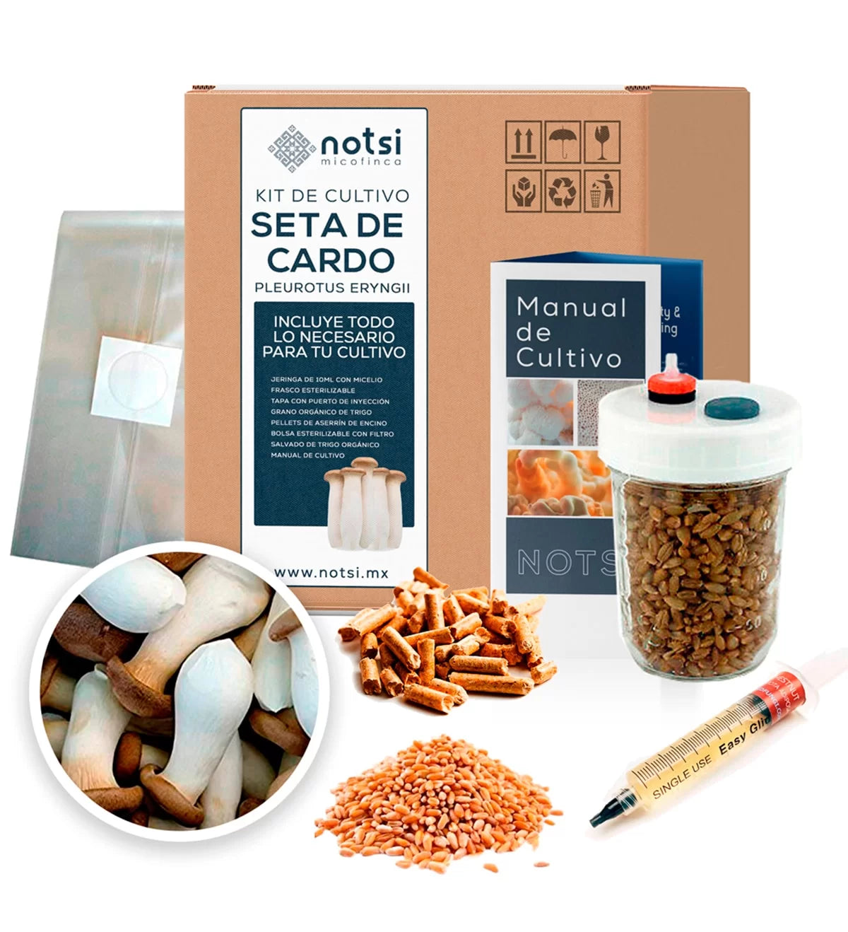 KIT DE CULTIVO SETA DE CARDO (PLEUROTUS ERYNGII)